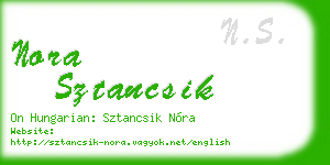 nora sztancsik business card