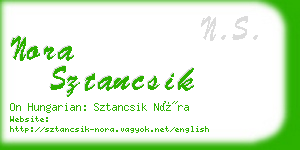 nora sztancsik business card